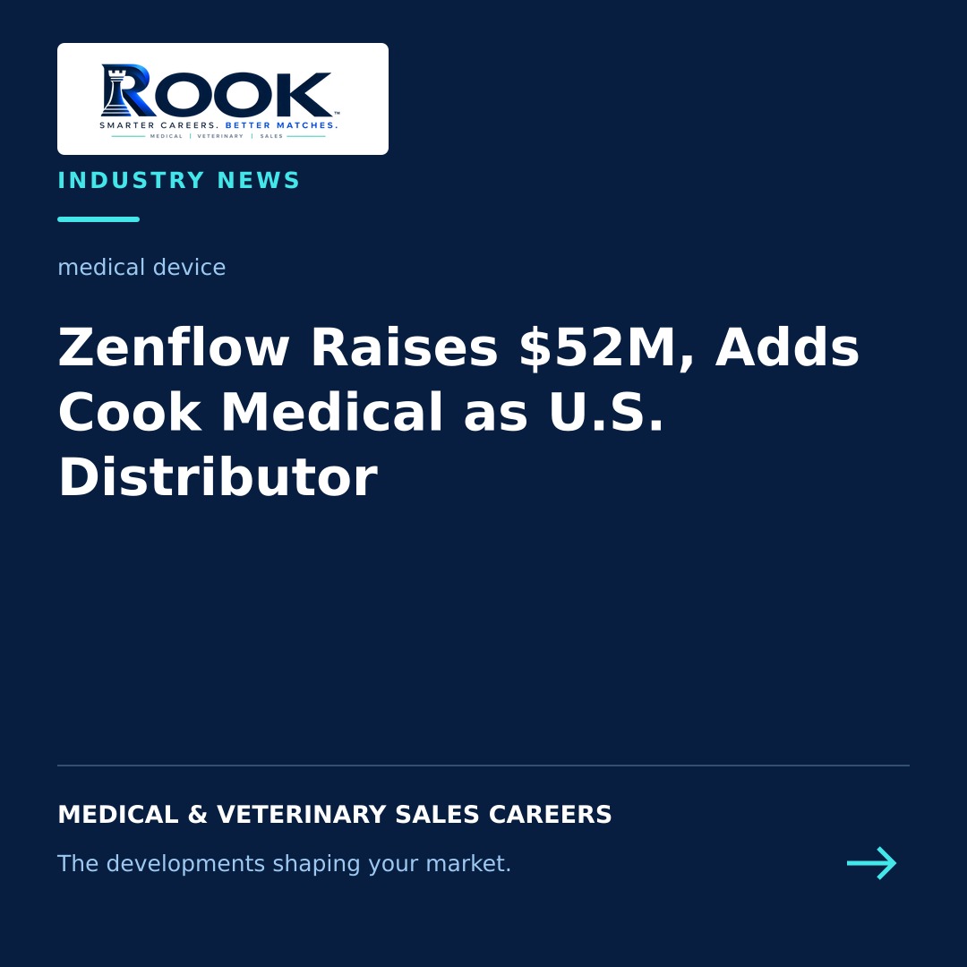 Zenflow raised $52M and named Cook Medical as its U.S. distributor, according to MedTech Dive.